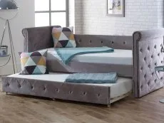 Limelight  Limelight Zodiac Silver Velvet Fabric Guest Bed Frame