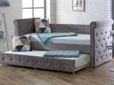 Limelight  Limelight Zodiac Silver Velvet Fabric Guest Bed Frame