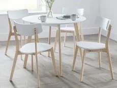 Julian Bowen Julian Bowen Casa 100cm White and Limed Oak Dining Table