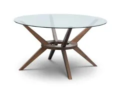 Julian Bowen Julian Bowen Chelsea 140cm Glass and Walnut Dining Table