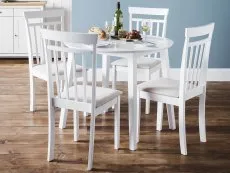 Julian Bowen Julian Bowen Coast Set of 2 White Wooden Dining Chairs