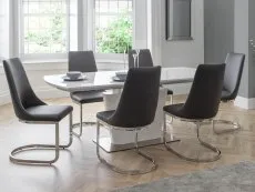 Julian Bowen Julian Bowen Como Set of 2 Grey Faux Leather Dining Chairs