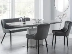 Julian Bowen Julian Bowen Como 160cm Grey High Gloss Extending Dining Table