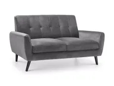 Julian Bowen Julian Bowen Monza Grey Velvet 2 Seater Sofa