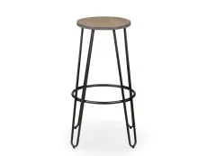 Julian Bowen Julian Bowen Dalston Set of 2 Mocha Elm and Black Bar Stools