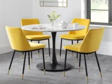 Julian Bowen Julian Bowen Delaunay Set of 2 Mustard Velvet Dining Chairs