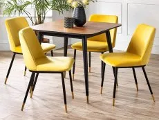 Julian Bowen Julian Bowen Delaunay Set of 2 Mustard Velvet Dining Chairs