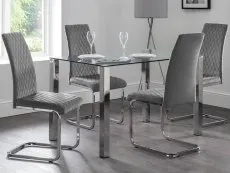 Julian Bowen Julian Bowen Enzo 120cm Glass and Chrome Dining Table