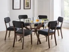 Julian Bowen Julian Bowen Farringdon Set of 2 Walnut Dining Chairs