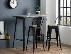 Julian Bowen Julian Bowen Grafton Mocha Elm and Black Highback Bar Stool