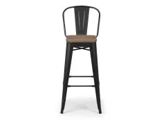 Julian Bowen Julian Bowen Grafton Mocha Elm and Black Highback Bar Stool