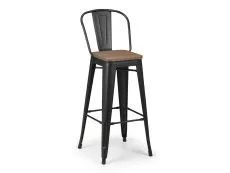 Julian Bowen Julian Bowen Grafton Mocha Elm and Black Highback Bar Stool