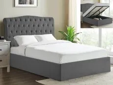 Limelight  Limelight Rosa 5ft King Size Dark Grey Fabric Ottoman Bed Frame