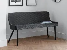 Julian Bowen Julian Bowen Luxe 143cm Grey Velvet Dining Bench