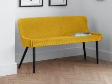 Julian Bowen Julian Bowen Luxe 143cm Mustard Velvet Dining Bench