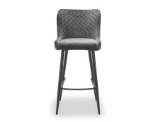 Julian Bowen Julian Bowen Luxe Grey Velvet Bar Stool