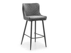 Julian Bowen Julian Bowen Luxe Grey Velvet Bar Stool