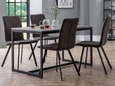 Julian Bowen Julian Bowen Monroe Set of 2 Grey Faux Suede Dining Chairs