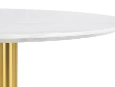 Julian Bowen Julian Bowen Palermo 100cm White Marble and Gold Dining Table