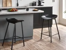 Julian Bowen Julian Bowen Renzo Set of 2 Black Bar Stools