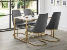 Julian Bowen Julian Bowen Scala 120cm Marble Effect and Gold Dining Table