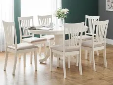 Julian Bowen Julian Bowen Stanmore Set of 2 Ivory Dining Chairs