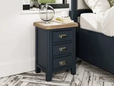 ASC ASC Hudson Oak and Blue 3 Drawer Bedside Table