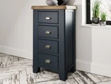 ASC ASC Hudson Oak and Blue 4 Drawer Chest of Drawers