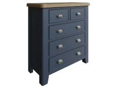 ASC ASC Hudson Oak and Blue 3+2 Drawer Chest of Drawers