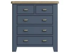 ASC ASC Hudson Oak and Blue 3+2 Drawer Chest of Drawers