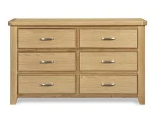 ASC ASC Selkirk 3+3 Oak Wooden Chest of Drawers (Assembled)