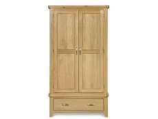 ASC ASC Selkirk 2 Door 1 Drawer Oak Wooden Double Wardrobe (Part Assembled)