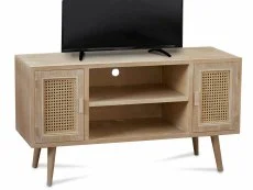 LPD LPD Toulouse Rattan and Oak 2 Door TV Cabinet