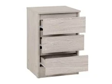 Seconique Malvern Urban Snow 3 Drawer Bedside Table