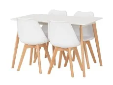 Seconique Seconique Bendal White and Beech Dining Table and 4 Chair Set