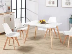 Seconique Seconique Bendal White and Beech Dining Table and 4 Chair Set