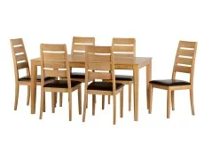 Seconique Seconique Logan Oak Dining Table and 6 Chair Set