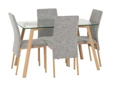 Seconique Seconique Morton Glass Dining Table and 4 Chair Set