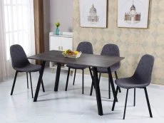 Seconique Seconique Berlin Set of 4 Grey Fabric Dining Chairs