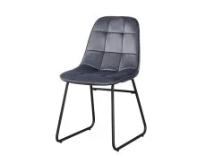 Seconique Seconique Lukas Set of 2 Grey Velvet Dining Chairs