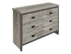 GFW GFW Boston Grey Wood Effect 3+3 Drawer Chest of Drawers