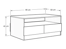 GFW GFW Catania Euro Oak 2 Drawer Coffee Table