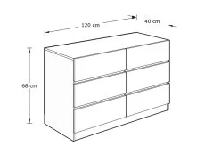 GFW GFW Catania Euro Oak 3+3 Drawer Chest of Drawers