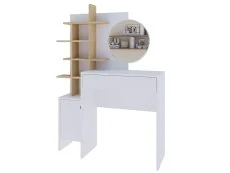 GFW GFW Freyja White and Oak 1 Drawer Dressing Table with Mirror