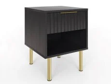 GFW GFW Nervata Black and Gold 1 Drawer Lamp Table