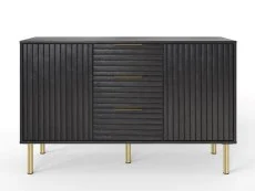 GFW GFW Nervata Black and Gold 2 Door 3 Drawer Sideboard