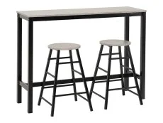 Seconique Seconique Athens Concrete Effect and Black 2 Seat Bar Set