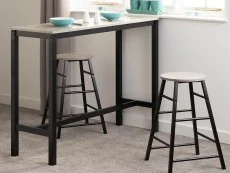 Seconique Seconique Athens Concrete Effect and Black 2 Seat Bar Set