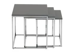 Seconique Seconique Charisma Grey Gloss and Chrome Nest of Tables