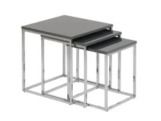 Seconique Seconique Charisma Grey Gloss and Chrome Nest of Tables